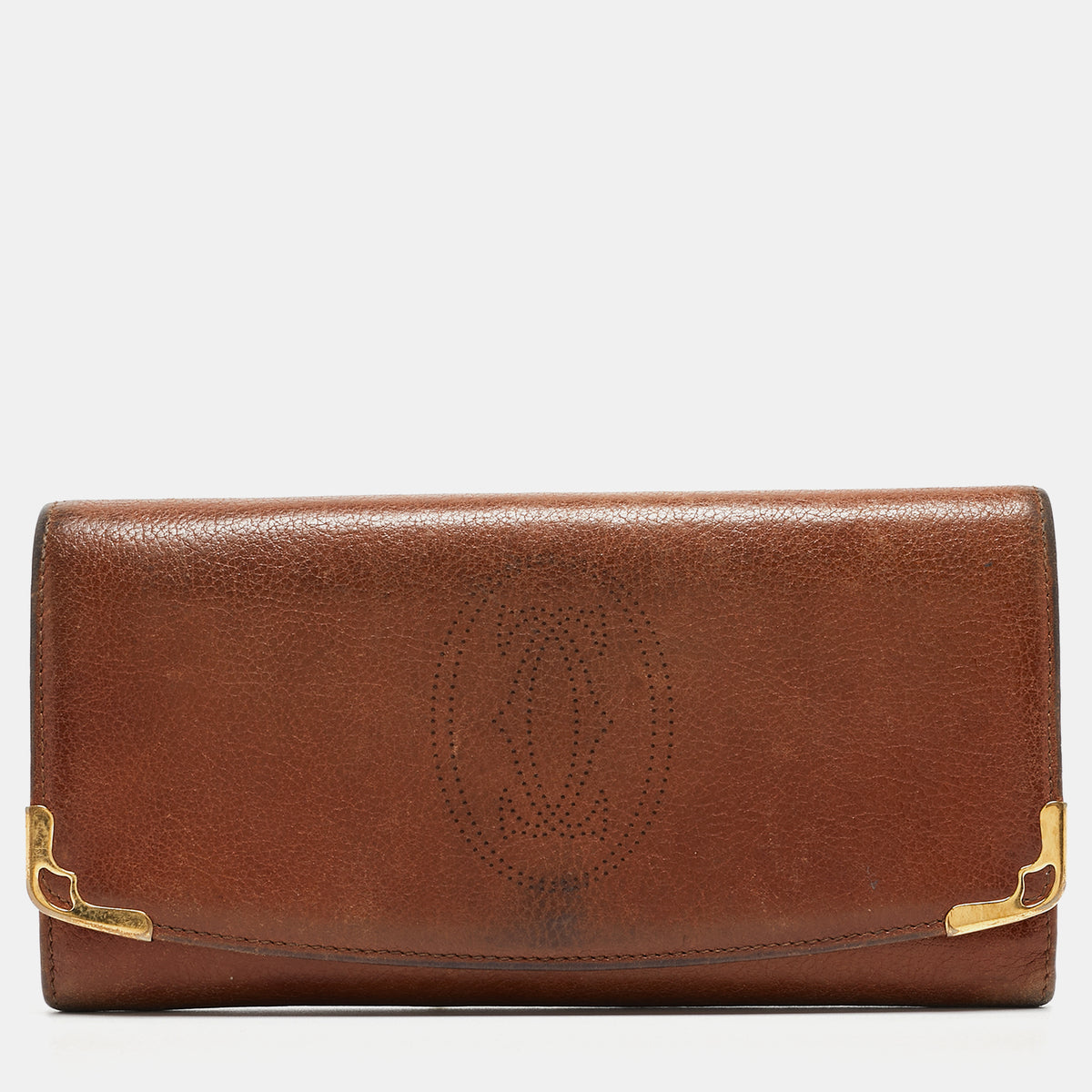 Cartier Brown Leather Marcello de Flap Wallet