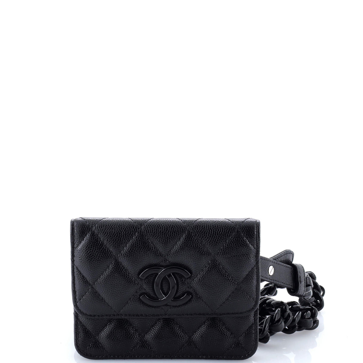 Chanel CHANEL My Everything Flap Card Holder Belt Bag Quilted Caviar
