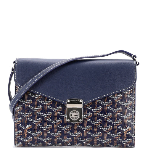 GOYARD Chypre Wallet on Strap Coated Canvas with Leather