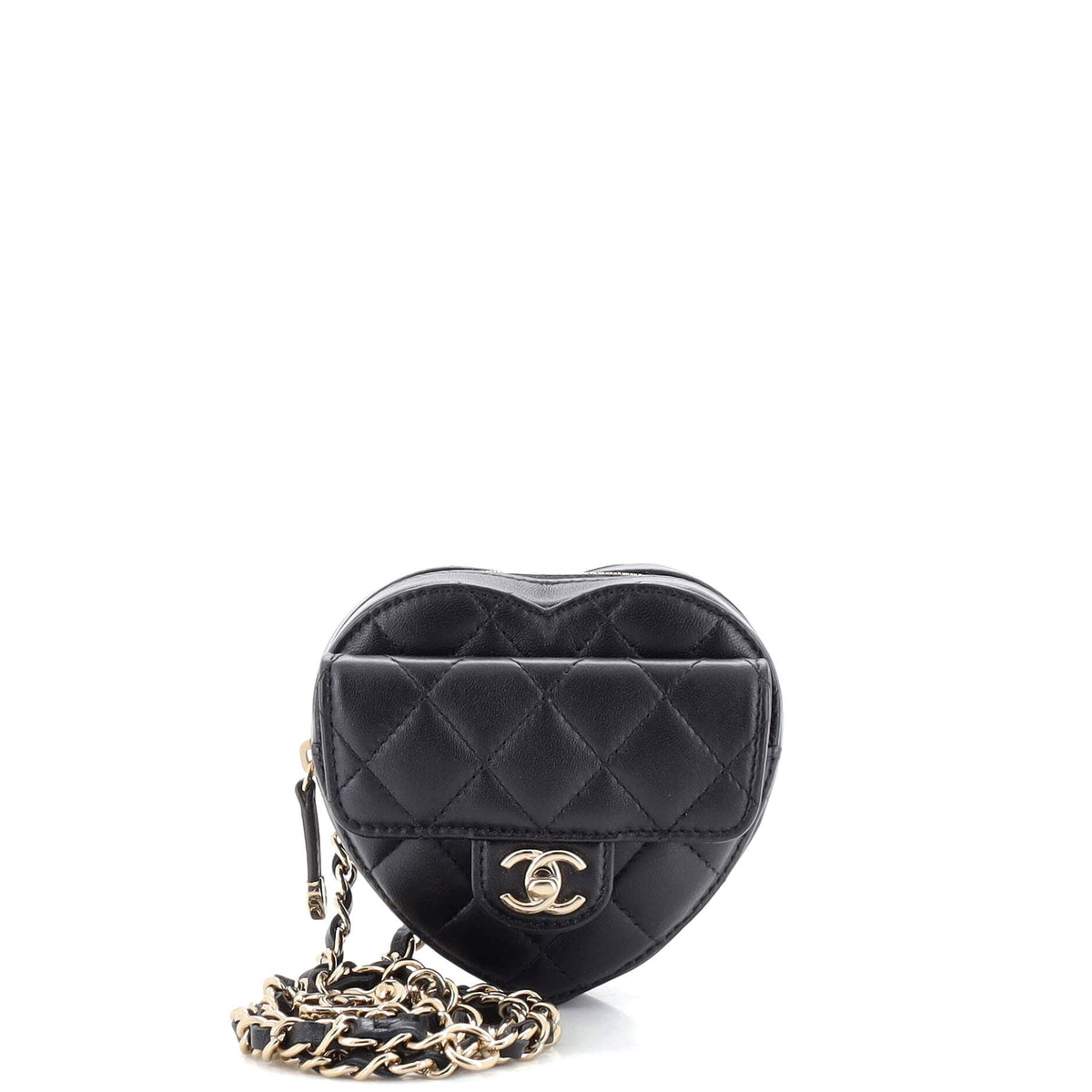 Chanel CHANEL CC in Love Heart Belt Bag Quilted Lambskin
