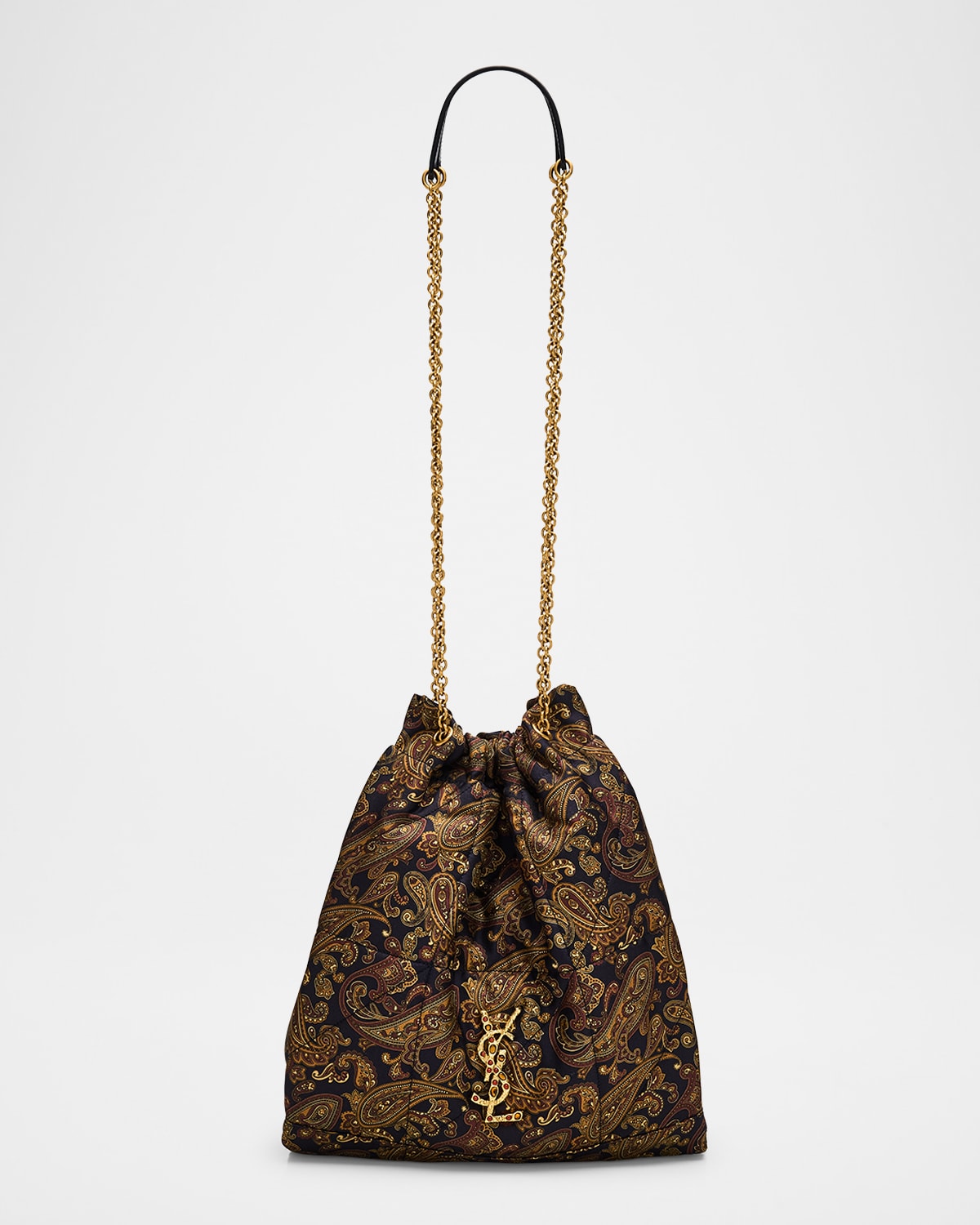 Saint Laurent Jamie Pochon YSL Shoulder Bag in Silk Twill