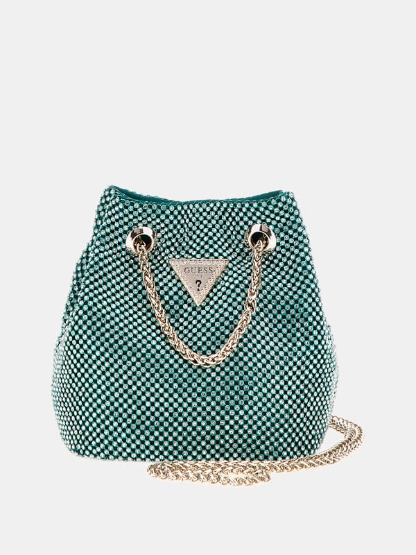 Guess Lua Rhinestone Mini Bucket Bag