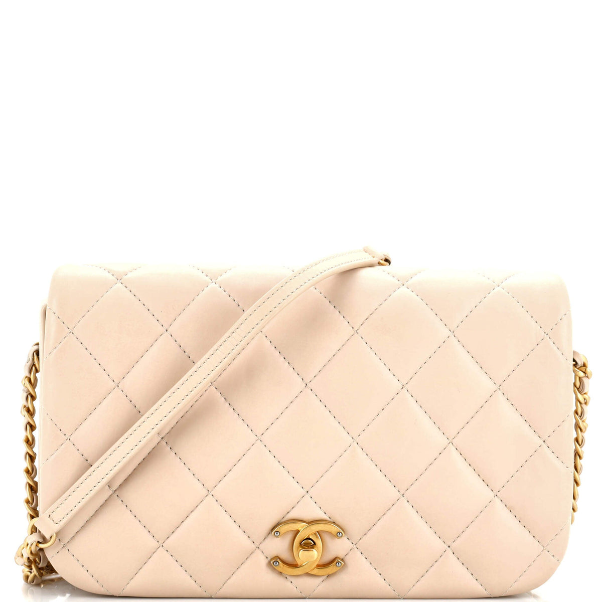Chanel CHANEL Nailed CC Full Flap Bag Quilted Calfskin Medium
