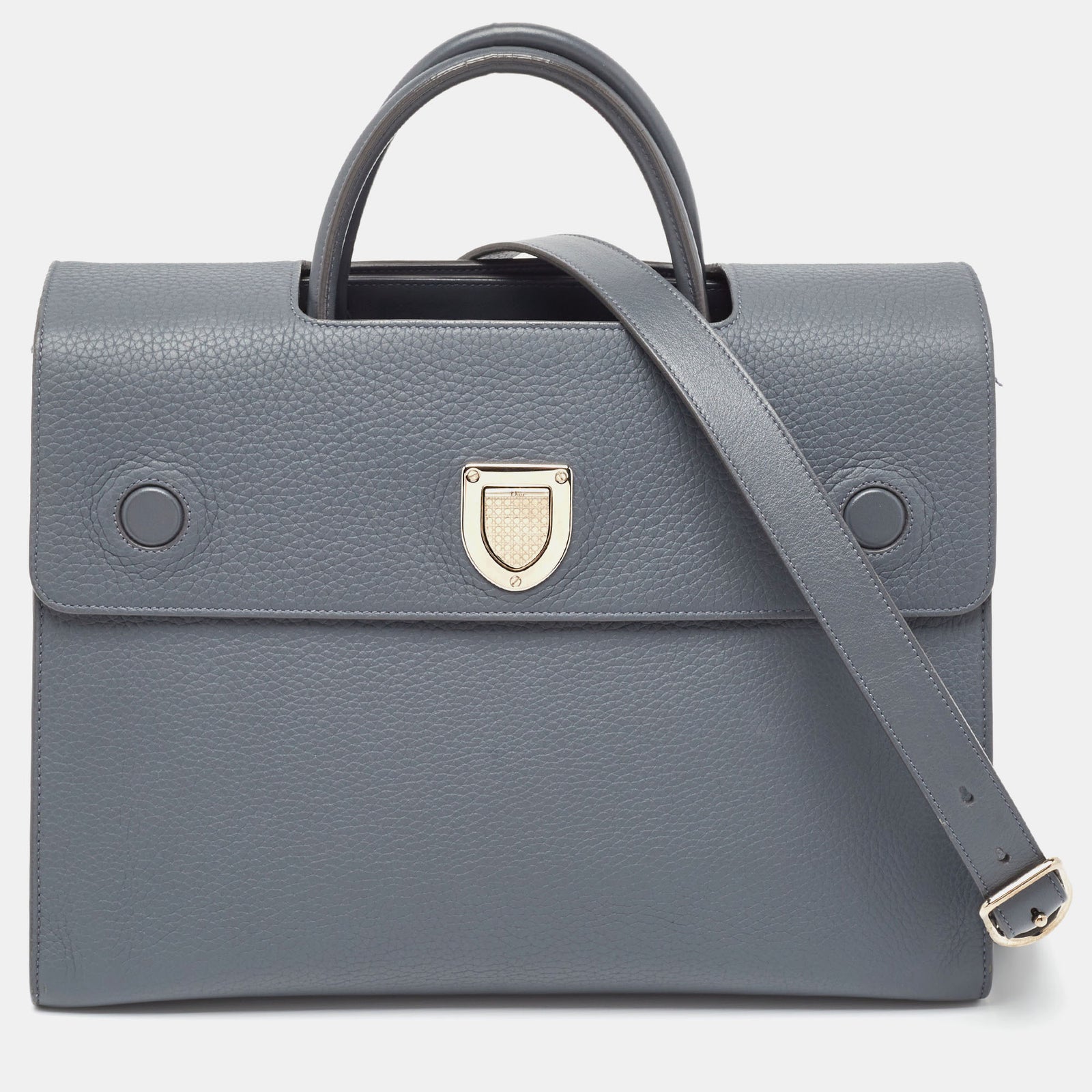 Dior Grey Leather Large Diorever Top Handle Bag