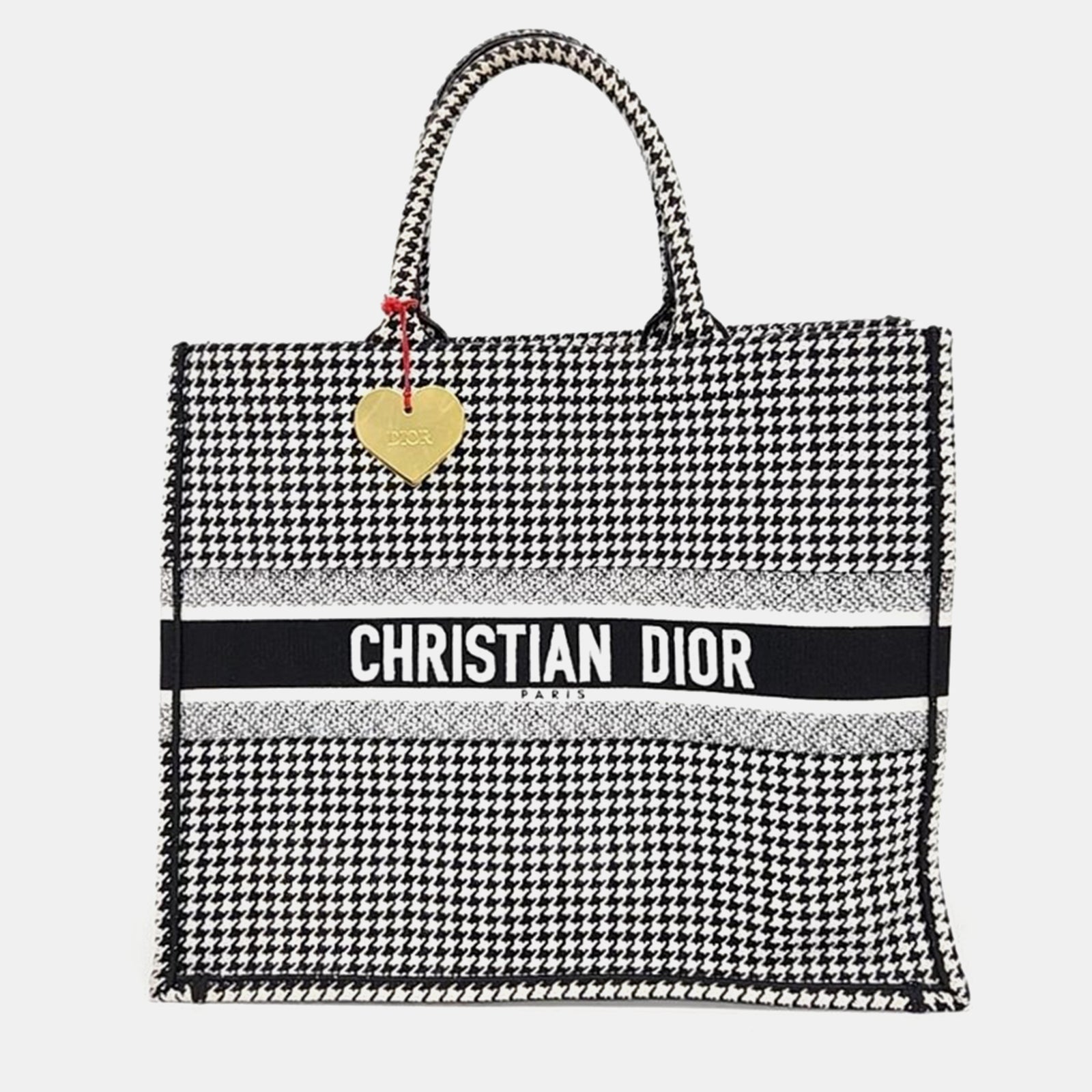 Dior Christian Black Canvas Book Tote 42 Bag