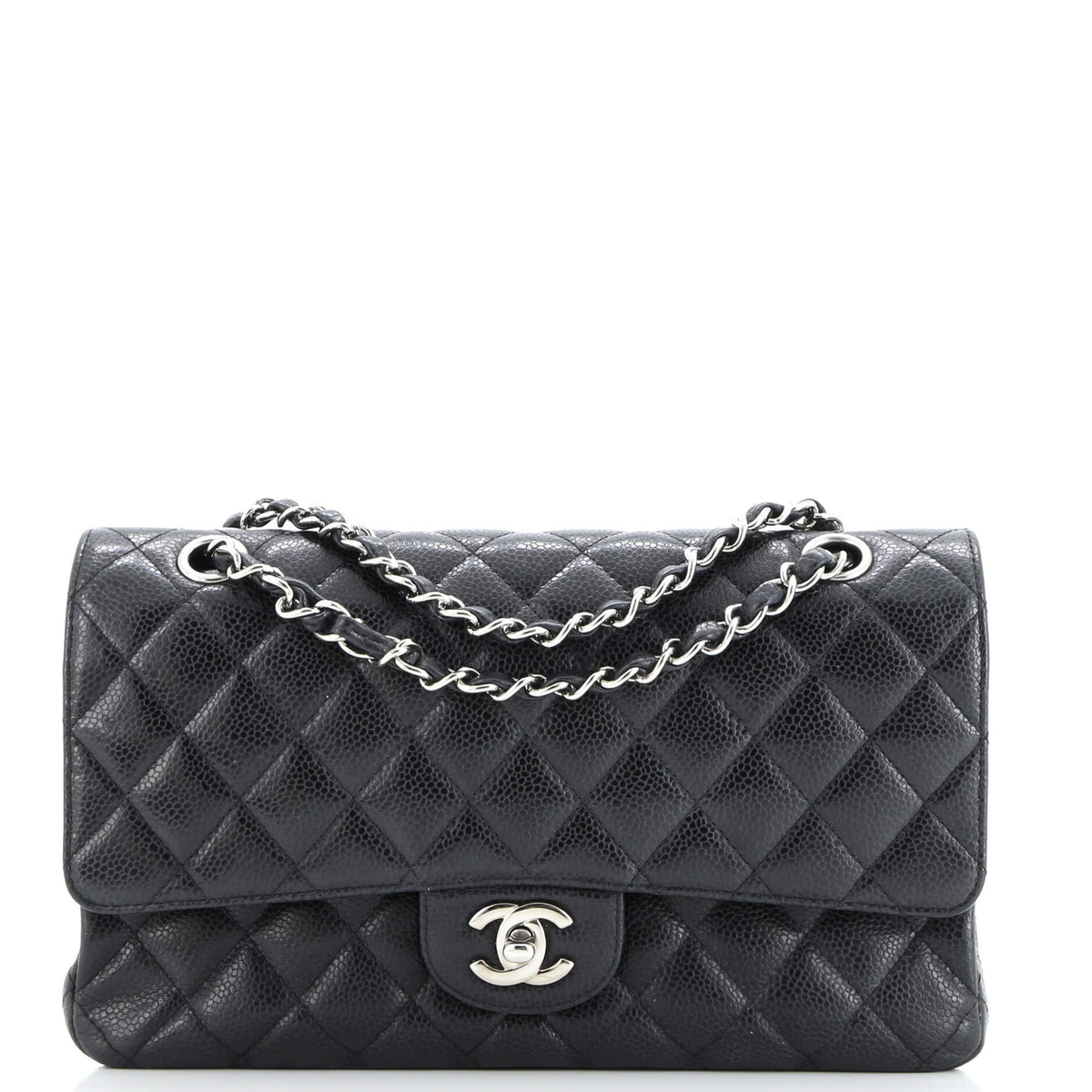 Chanel CHANEL Classic Double Flap Bag Quilted Caviar Medium