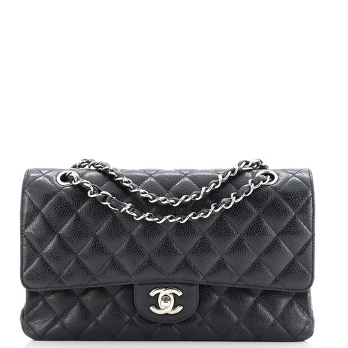 CHANEL Classic Double Flap Bag Quilted Caviar Medium