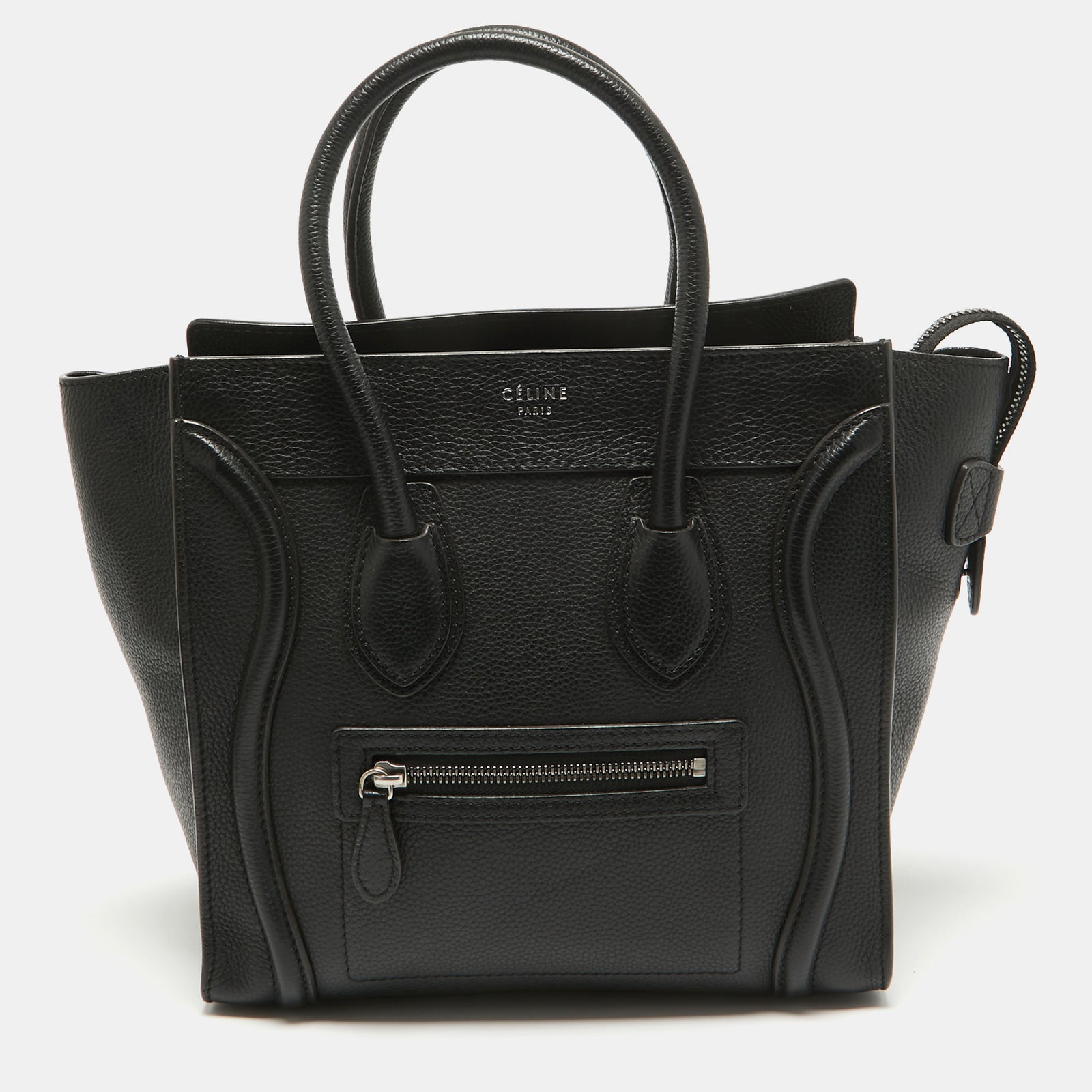 Celine Black Leather Micro Luggage Tote