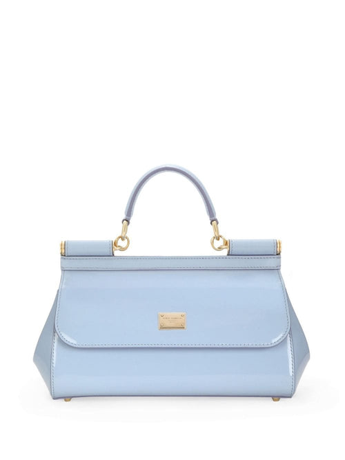 Women's Sicily Shiny Leather Handbag in Clear Blue | Size UNI | BB7652A103780789