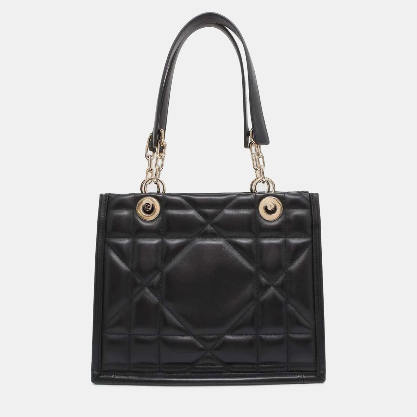 Dior Petit sac fourre-tout essentiel en cuir de veau noir Christian