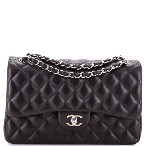 CHANEL Classic Double Flap Bag Quilted Lambskin Jumbo