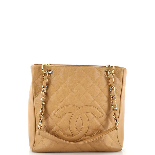 CHANEL Petite Shopping Tote Quilted Caviar