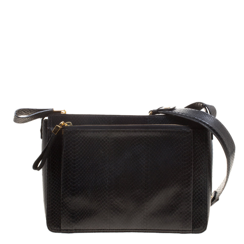 Lanvin Black Python Shoulder Bag