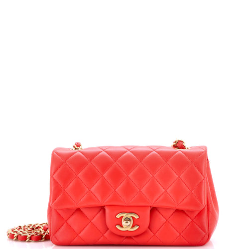 CHANEL Classic Single Flap Bag Quilted Lambskin Mini