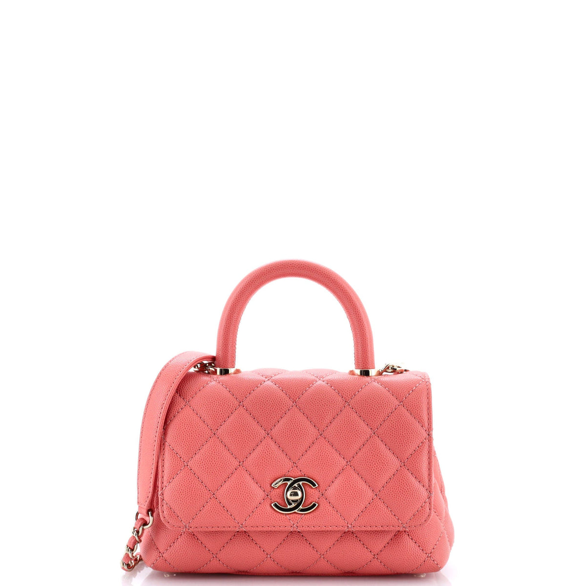 Chanel CHANEL Coco Top Handle Bag Quilted Caviar Extra Mini
