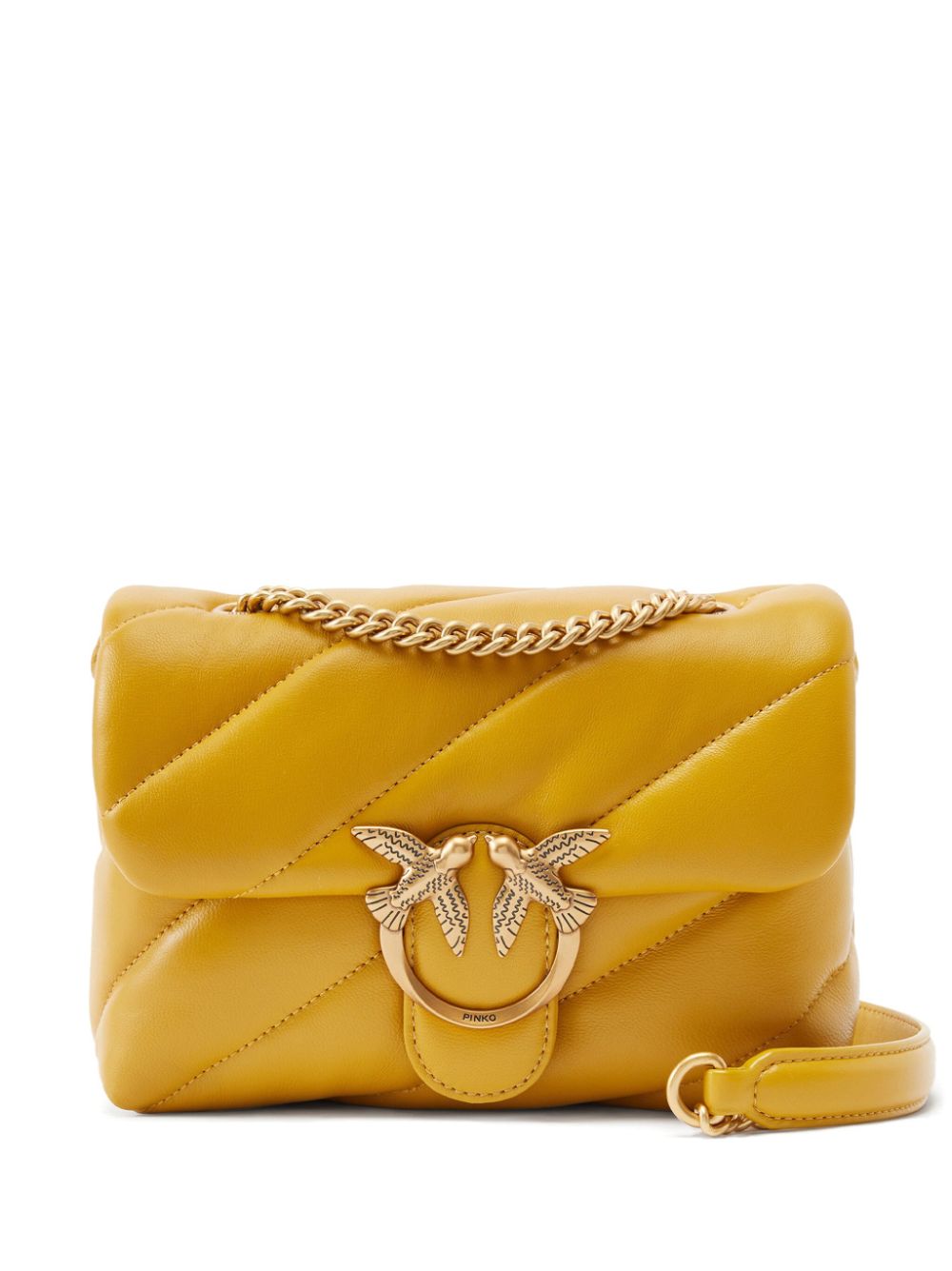 Pinko Women's Yellow Sheepskin Padded Shoulder Bag in Giallo/Gold | Size UNI | 100039 Color A0F2A21Q