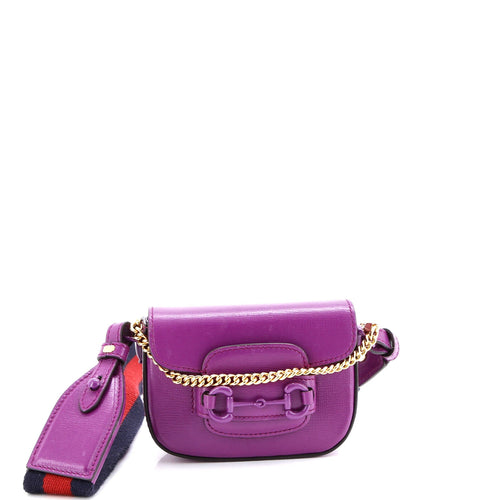 GUCCI Horsebit 1955 Shoulder Bag Leather Super Mini