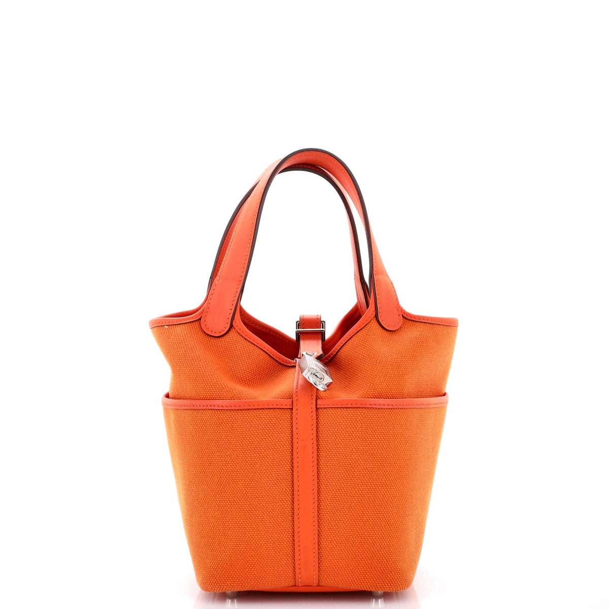 Herm?s Cargo Picotin Lock Bag Canvas and Swift PM