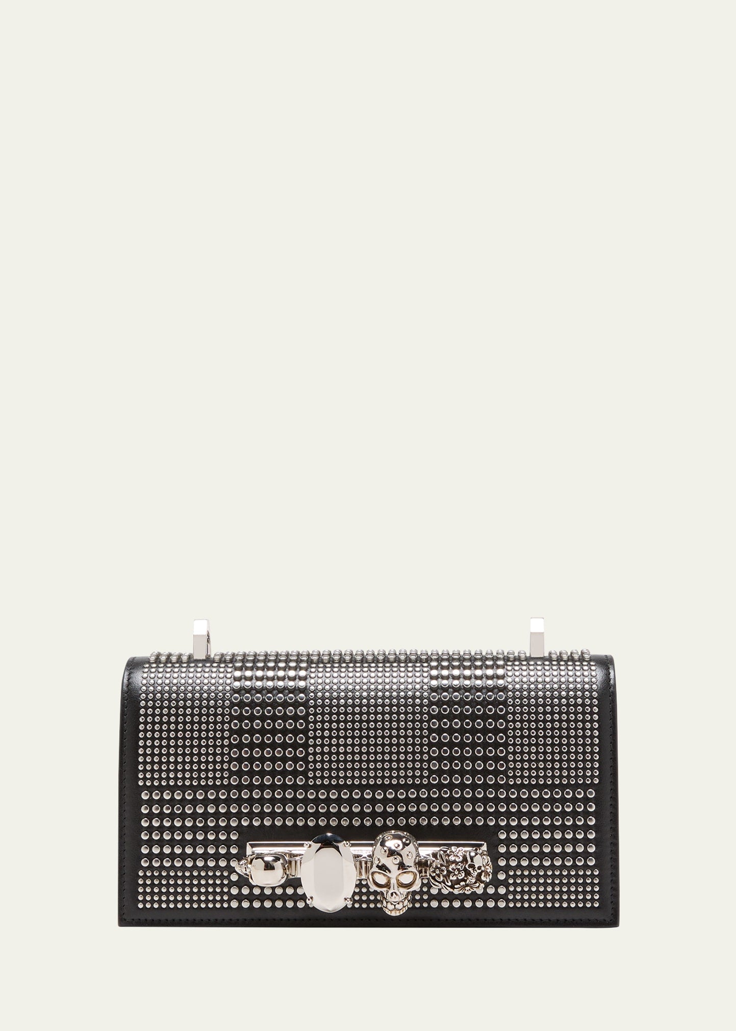 Alexander Mcqueen Men's Knuckle Leather Studded Crossbody Bag