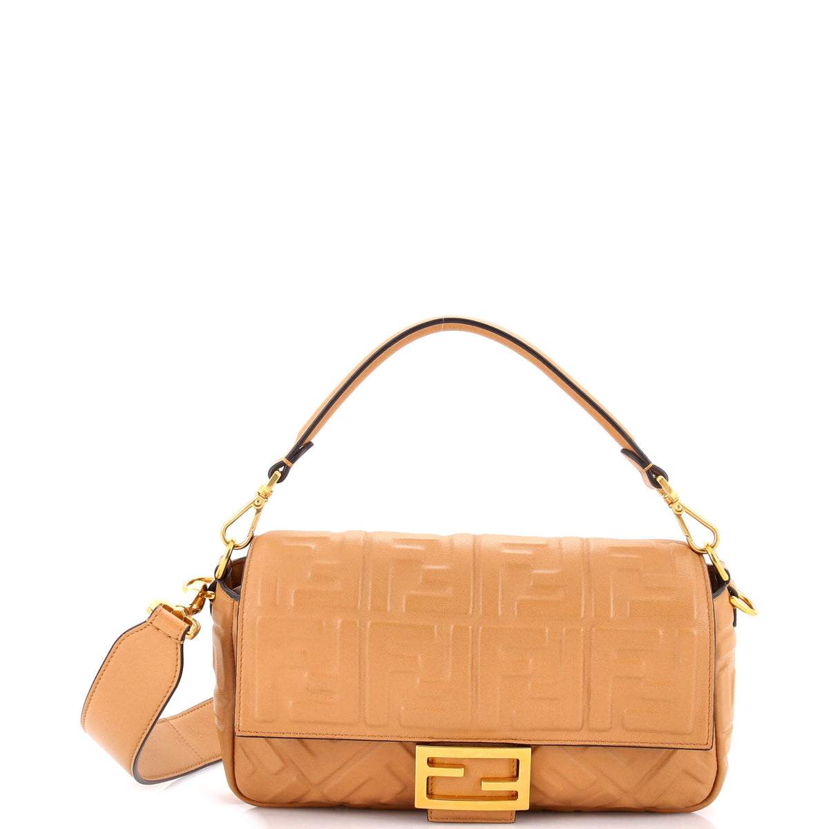 Fendi FENDI Baguette NM Bag Zucca Embossed Leather Medium