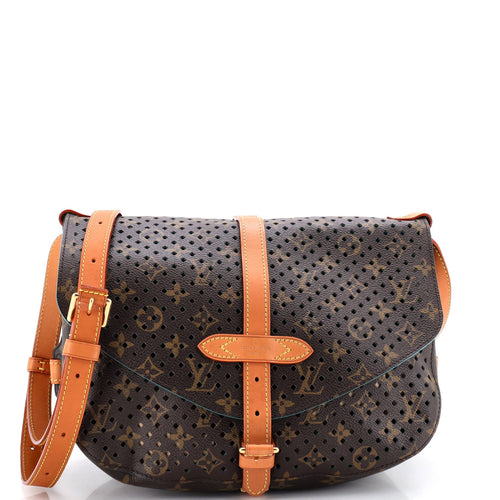Flore Saumur Handbag Perforated Monogram Canvas