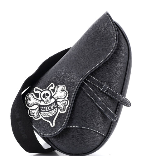 Shawn Stussy Saddle Crossbody Bag Leather with Applique