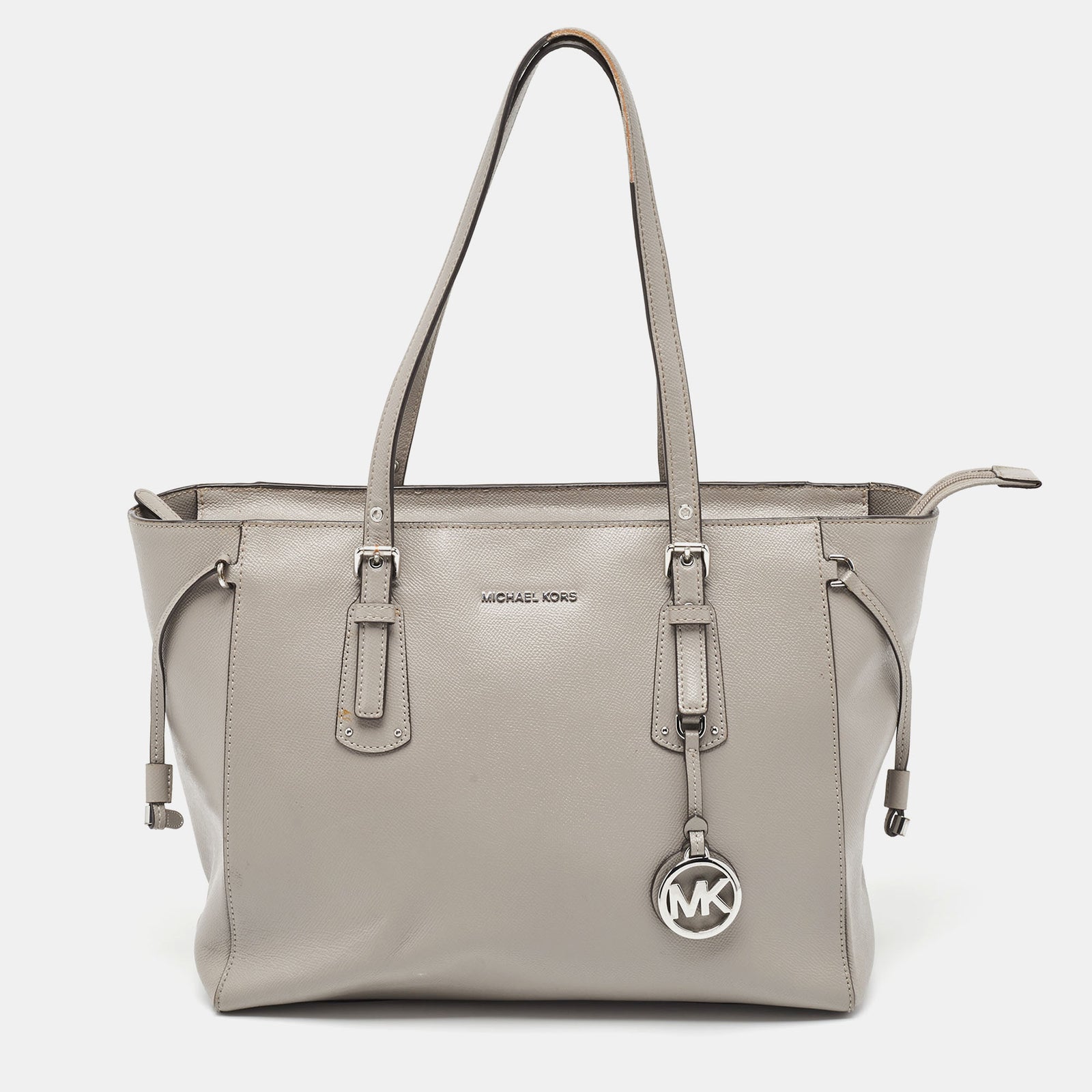 Michael Kors Grey Leather Medium Voyager Tote