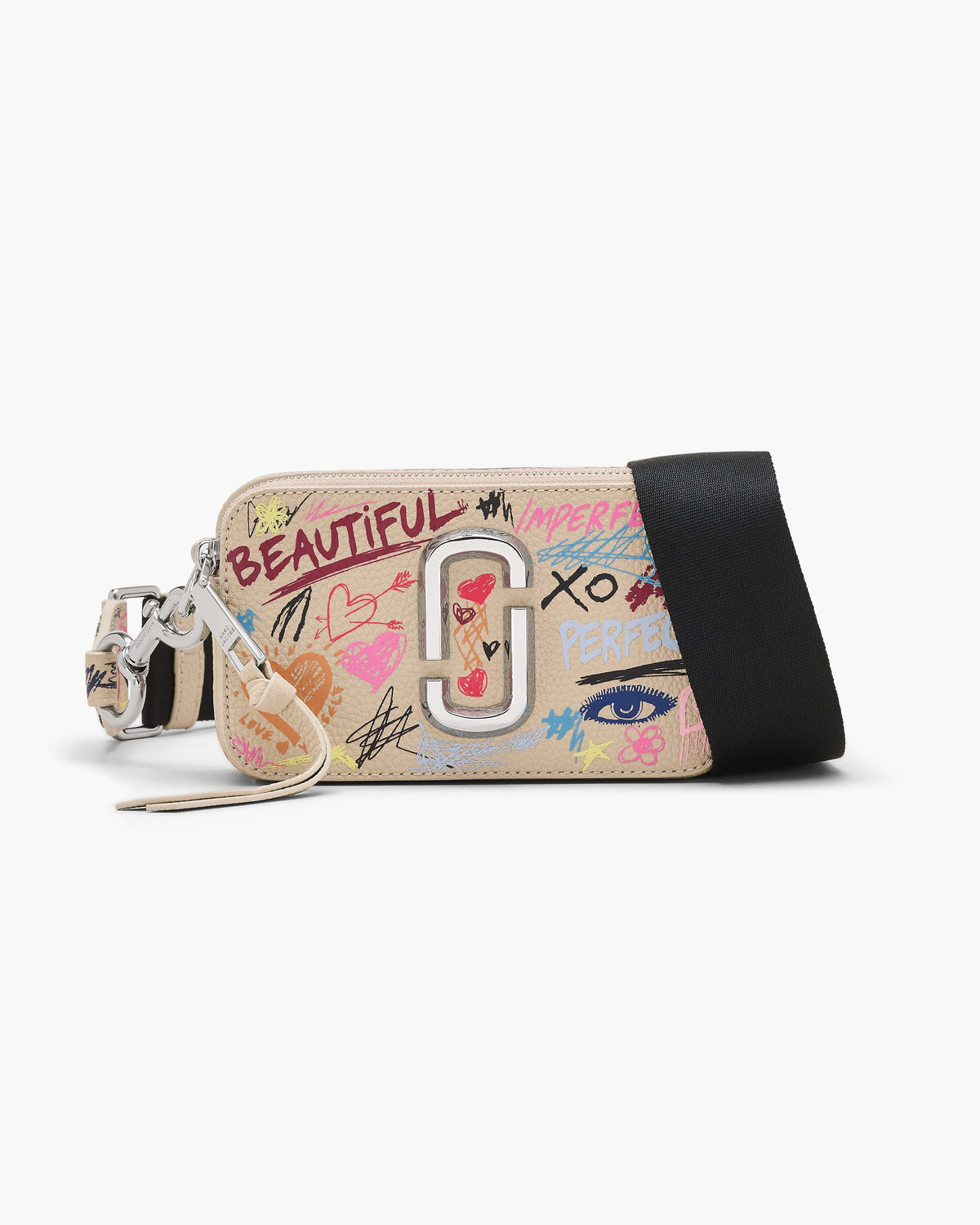Marc Jacobs Marc Jacobs The Punk Scribble Snapshot Bag in Beige Multi