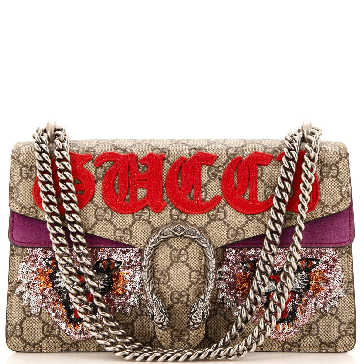 Gucci GUCCI Dionysus Bag Embellished GG Coated Canvas Small