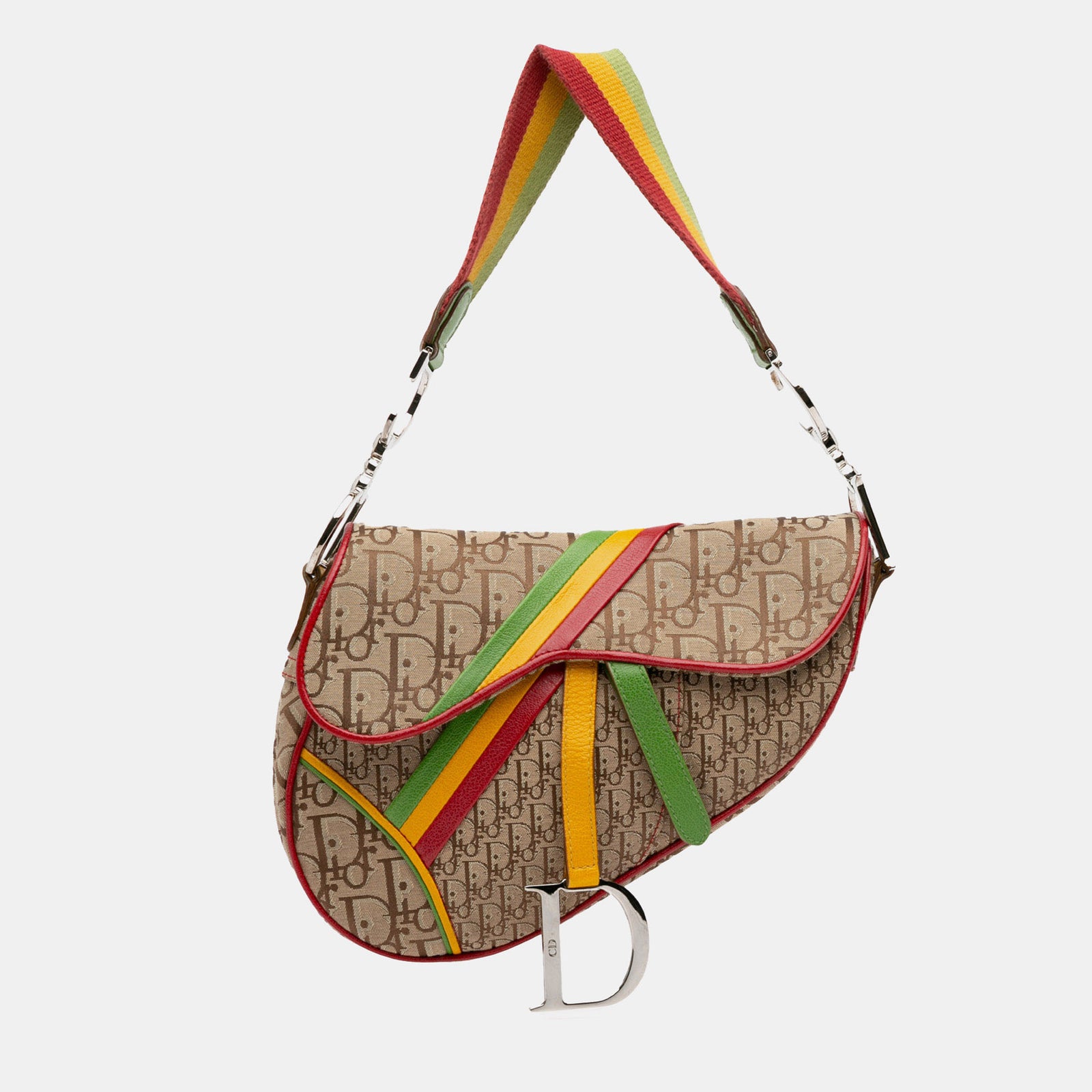 Dior Multicolor Diorissimo Rasta Saddle Bag