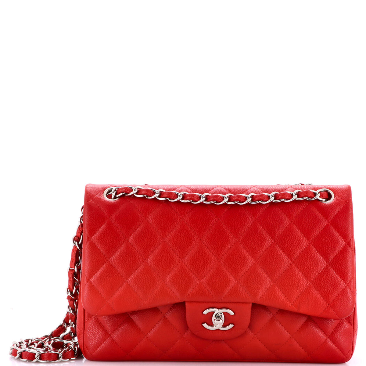 Chanel CHANEL Classic Double Flap Bag Quilted Caviar Jumbo