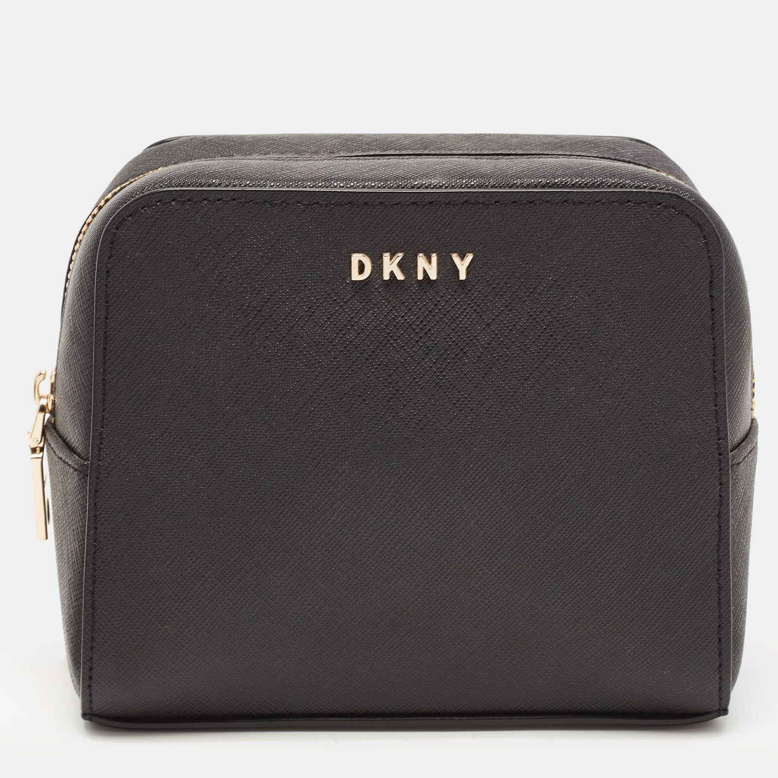 DKNY DKNY Black Saffiano Leather Cosmetic Pouch