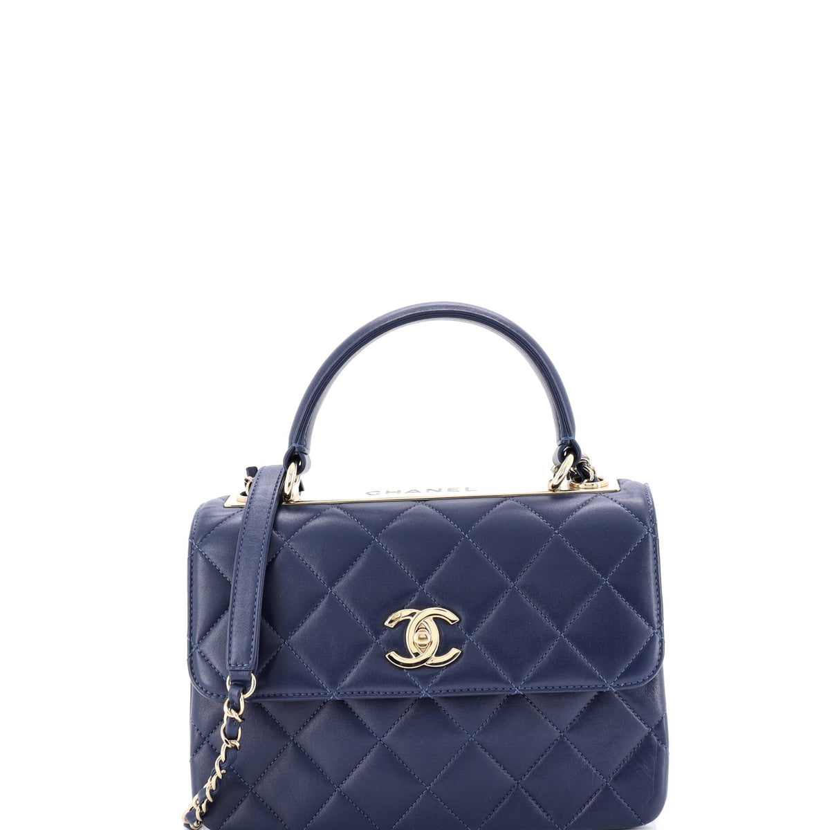 Chanel CHANEL Trendy CC Top Handle Bag Quilted Lambskin Small