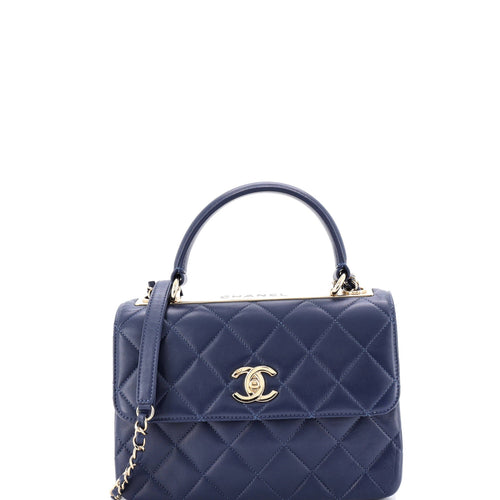 CHANEL Trendy CC Top Handle Bag Quilted Lambskin Small