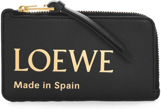 Loewe Women's Embossed Coin Card Holder in Black | CLE0Z40X01