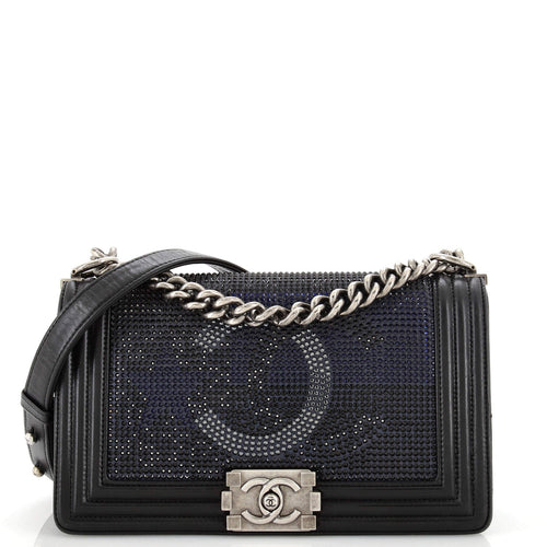 CHANEL Paris-Dallas Boy Flap Bag Limited Edition Metallized Strass Old Medium