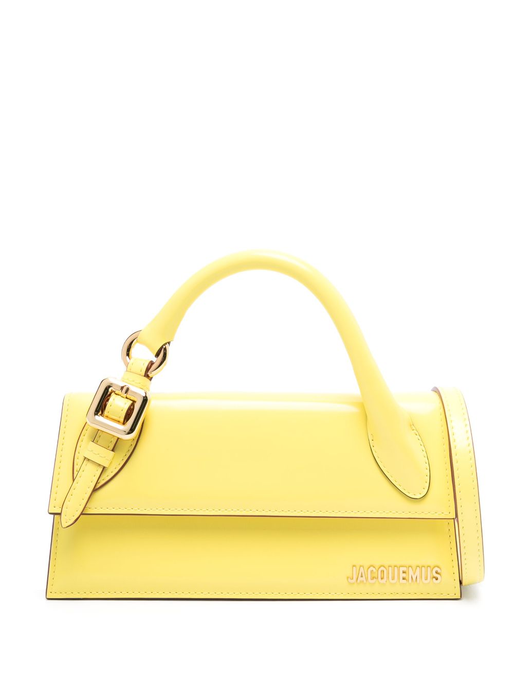 Jacquemus Women's Le Chiquito Long Boucle Leather Handbag in Yellow | Size UNI | 233BA326