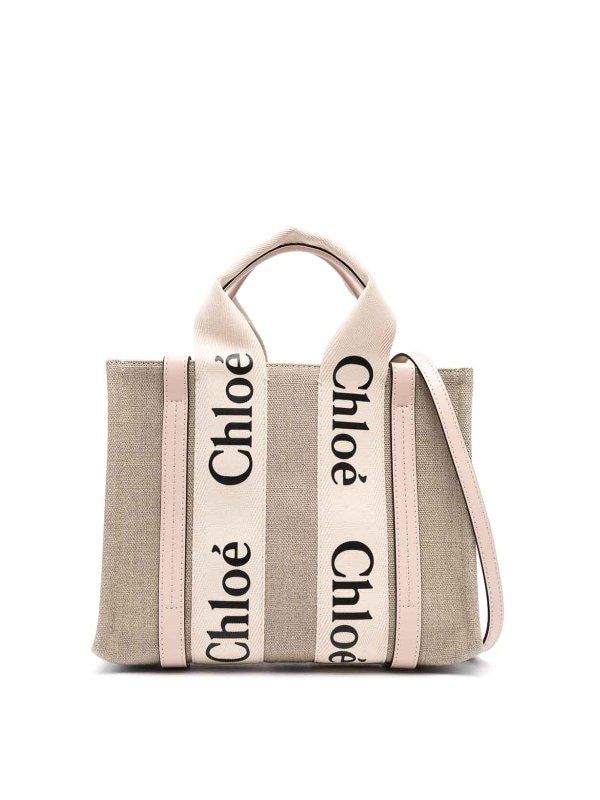 Women's Small Woody Tote Bag in Cementpink | CHC21WS397I26