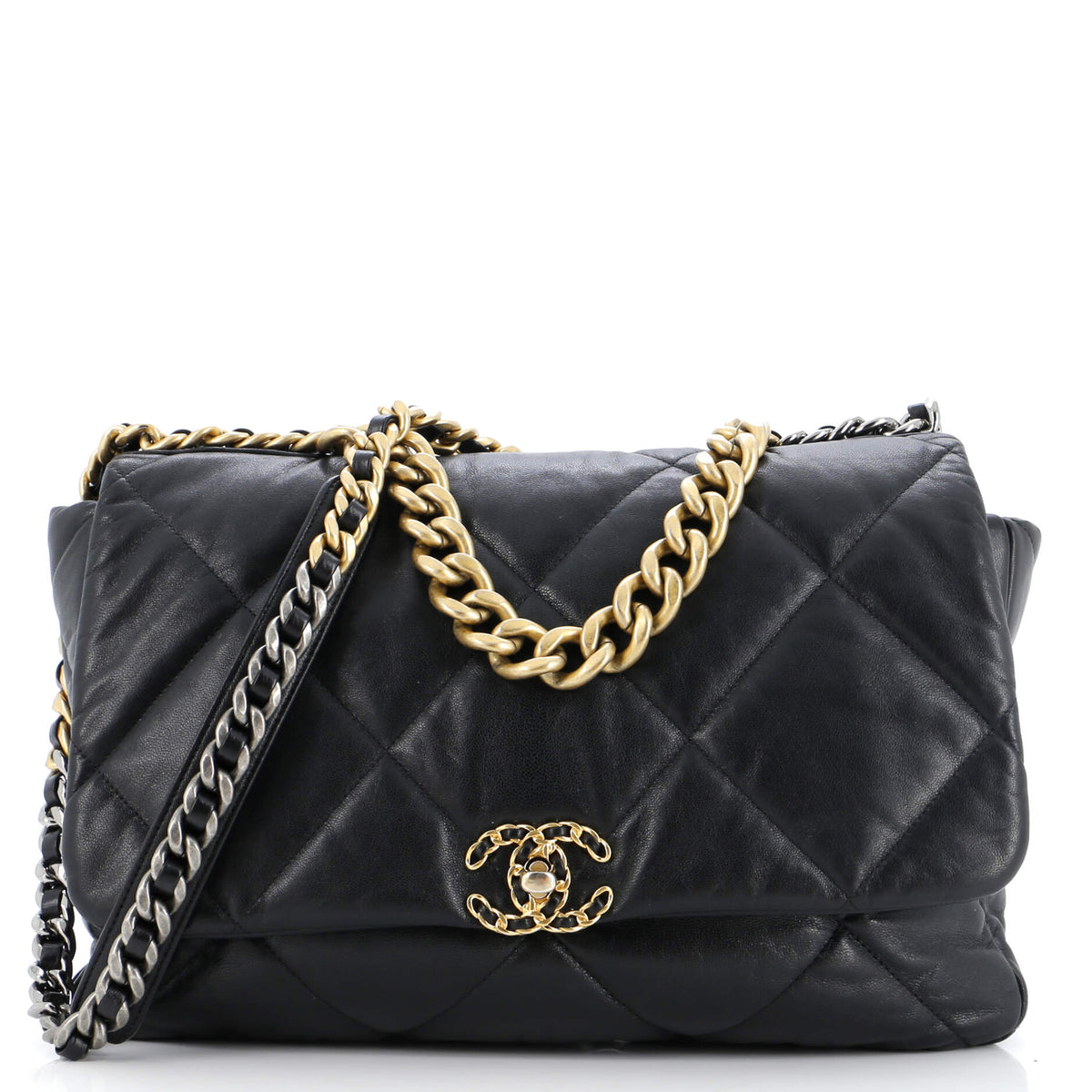 Chanel CHANEL 19 Flap Bag Quilted Leather Maxi