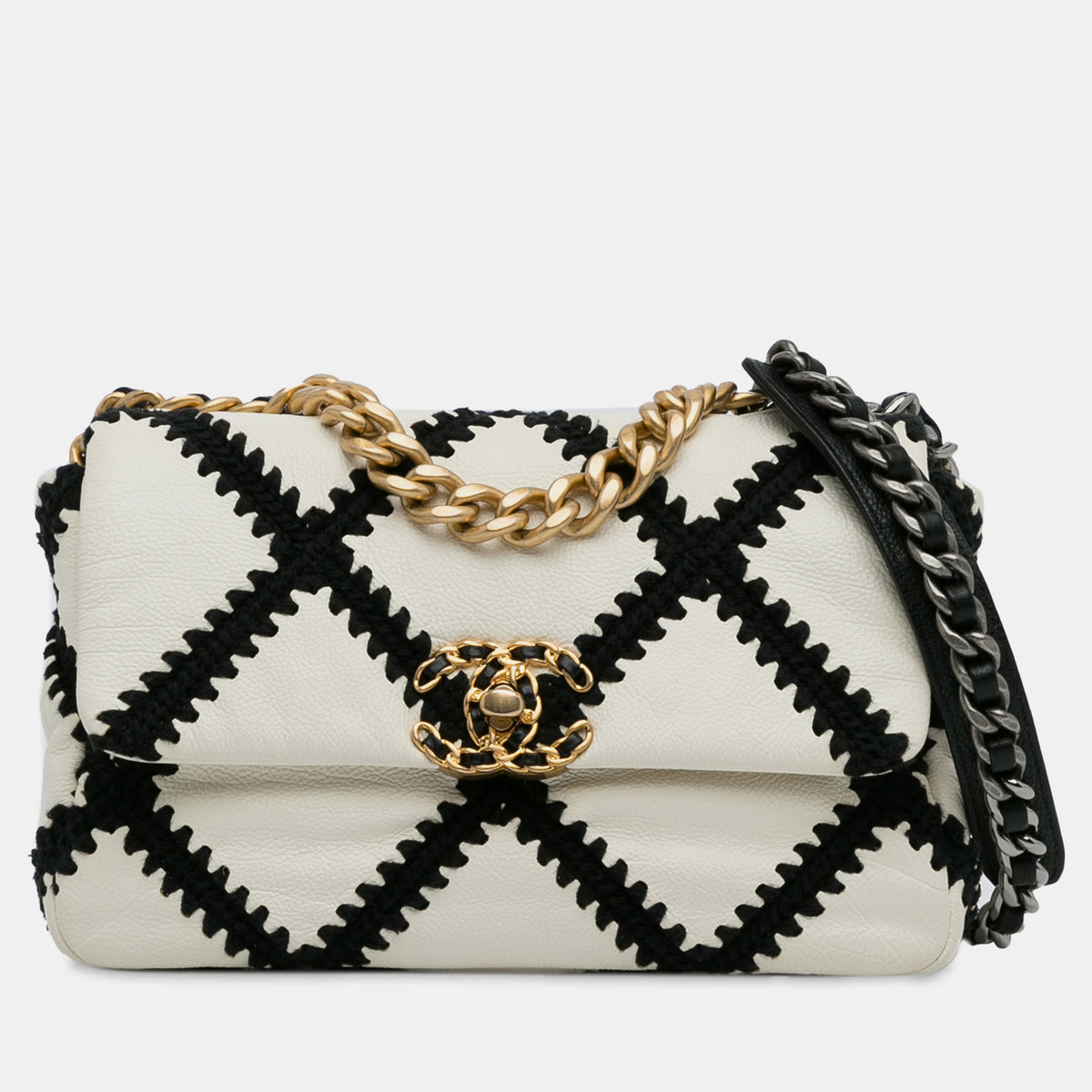 Chanel Medium 19 Crochet Calfskin Flap Bag