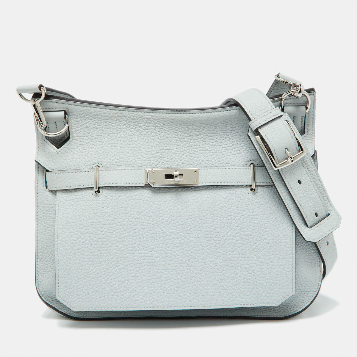 Hermès Hermès Blue Pale Taurillon Clemence Leather Palladium Finish Jypsiere 28 Bag