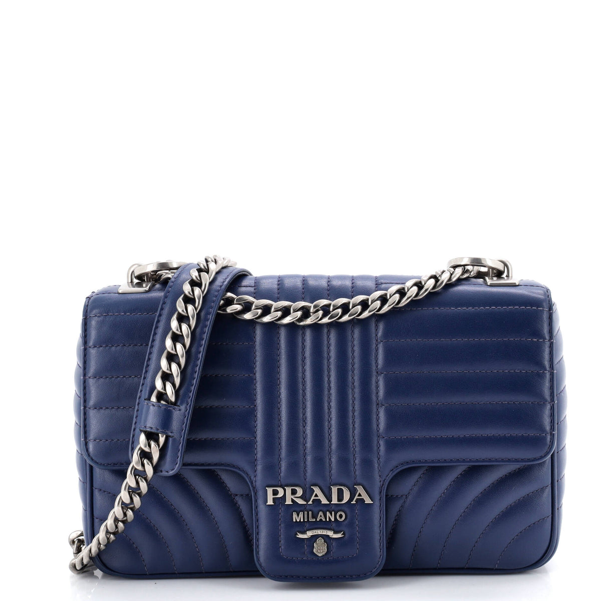 Prada PRADA Chain Flap Shoulder Bag Diagramme Quilted Leather Medium