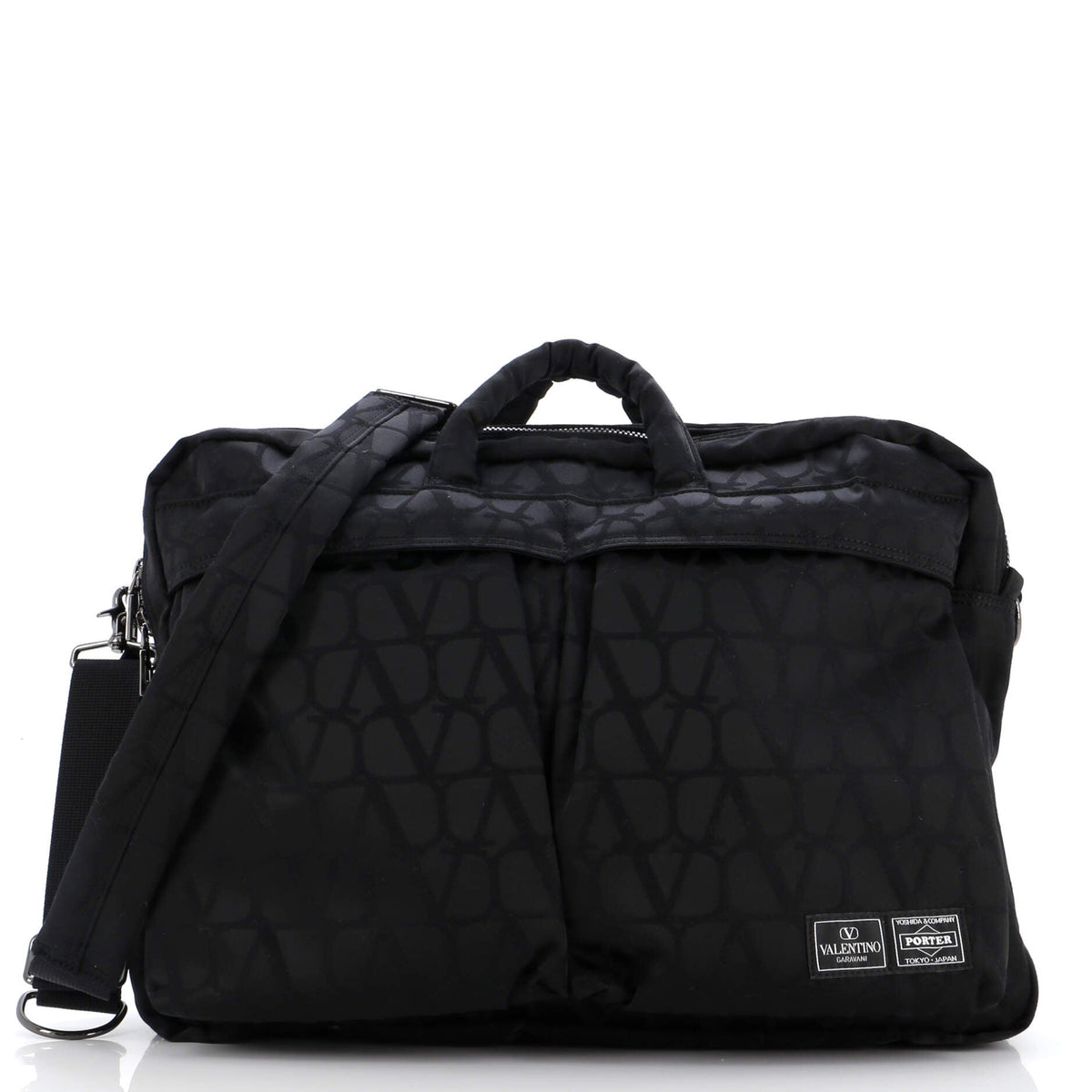 Valentino Garavani VALENTINO GARAVANI Porter Convertible Briefcase Bag Toile Iconograph Nylon Large