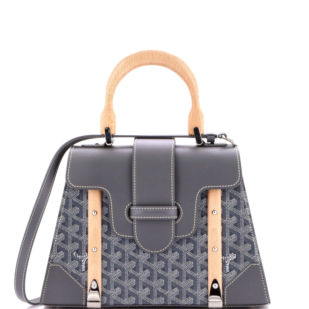 Goyard GOYARD Saigon Top Handle Bag Coated Canvas with Leather PM
