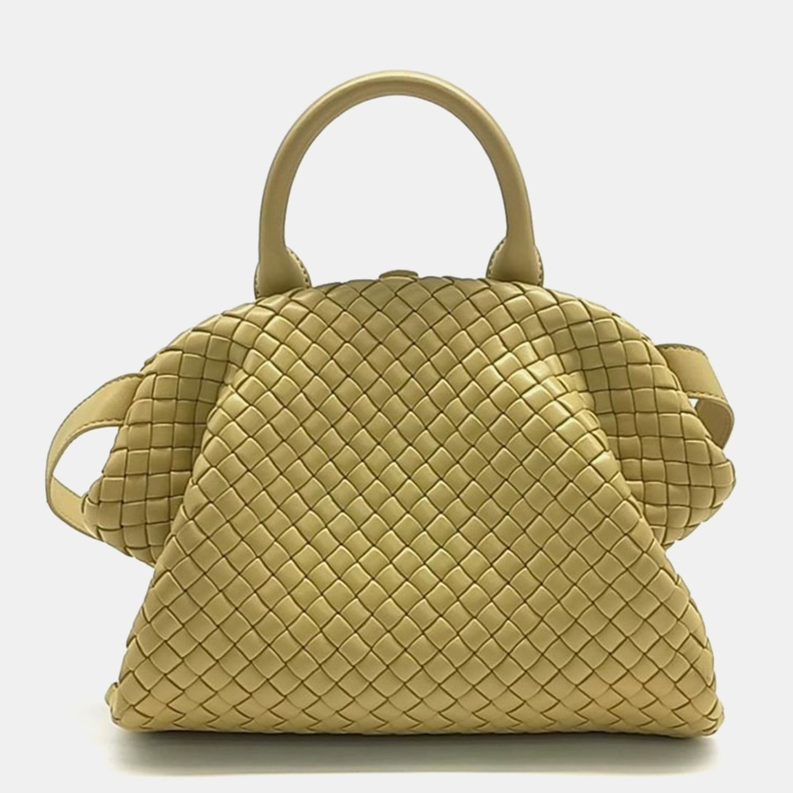 Bottega Veneta Petit sac à main en cuir intrecciato beige