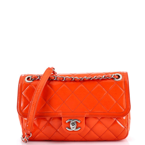 CHANEL Coco Shine Flap Bag Quilted Patent Medium