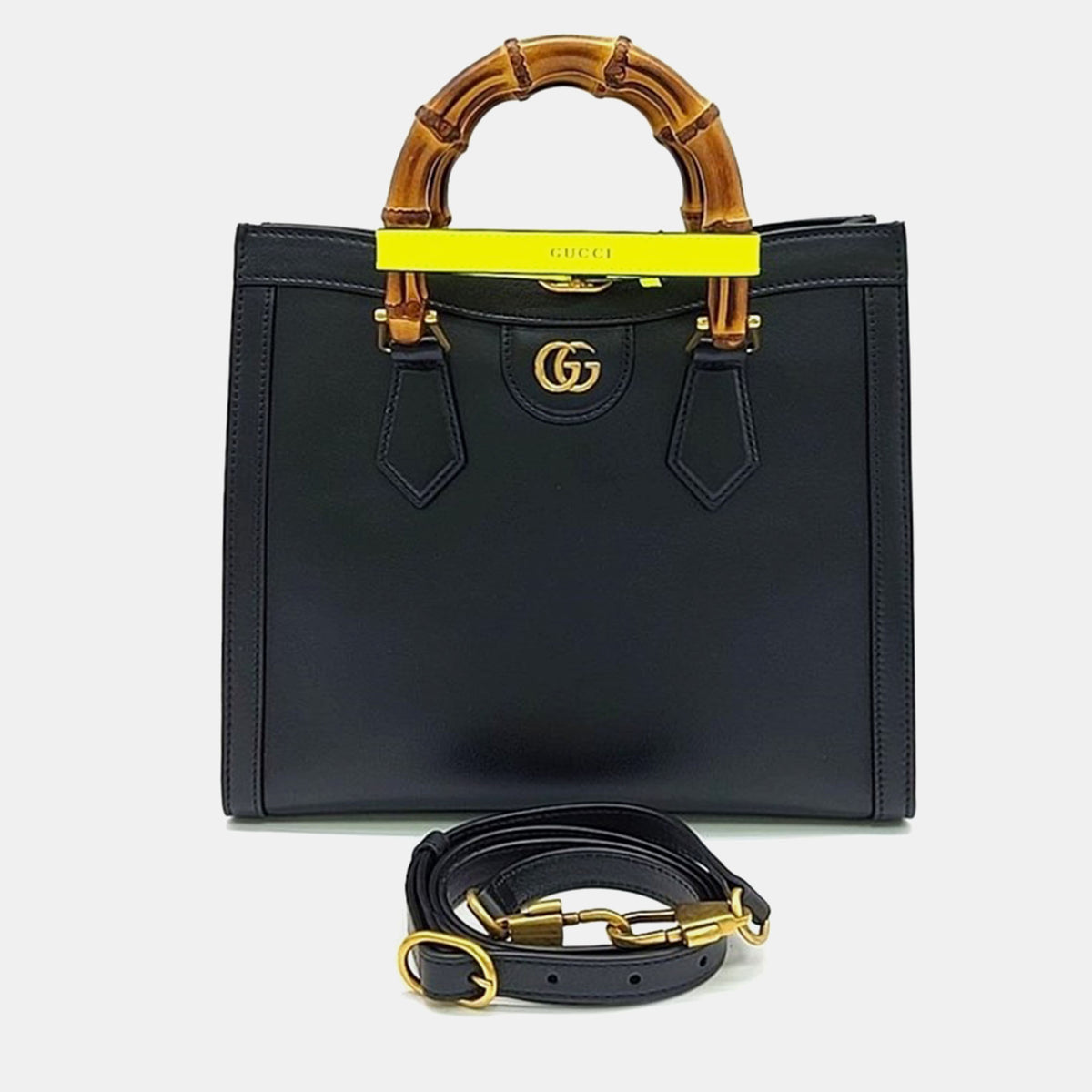 Gucci Black Leather Small Diana Tote Bag