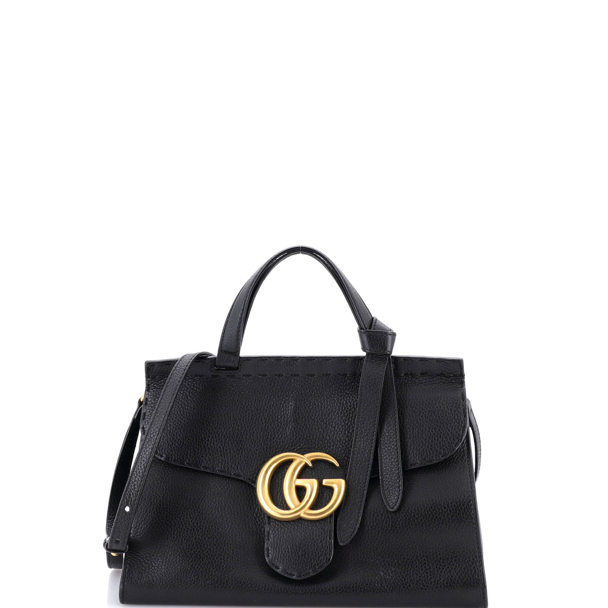 Gucci GUCCI GG Marmont Top Handle Bag Leather Small