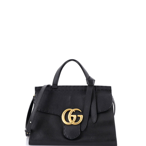 GUCCI GG Marmont Top Handle Bag Leather Small