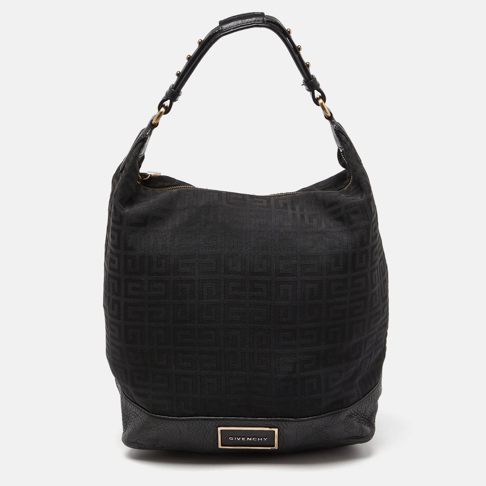 Givenchy Black Monogram Canvas and Leather Bucket Hobo